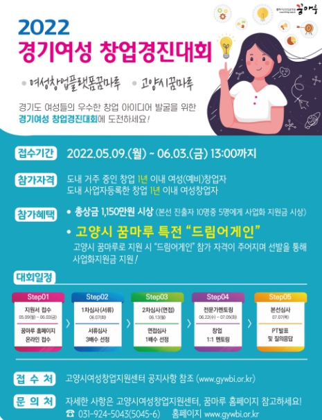 고양시, '경기여성 창업경진대회' 참가자 모집