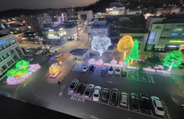 청사 곳곳에 LED 트리 설치