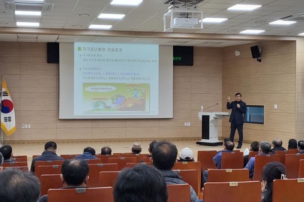 산청군, 저탄소 벼 논물관리 기술교육 실시