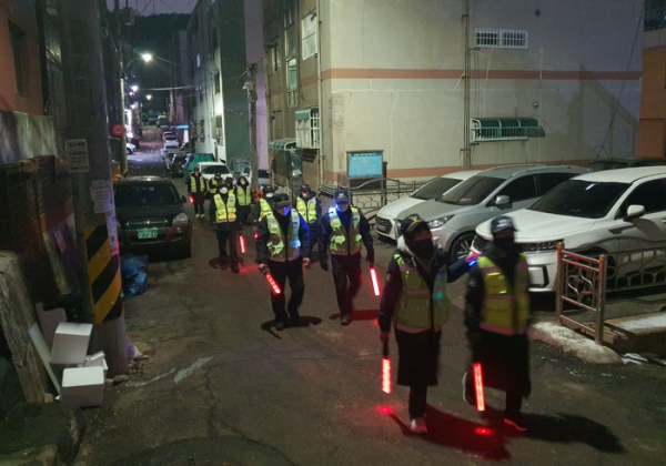남동구 수지구대·권역별 자율방범대, 합동 순찰