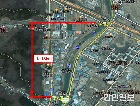 용인특례시가 환경개선 사업을 추진 중인 경안천변 구역