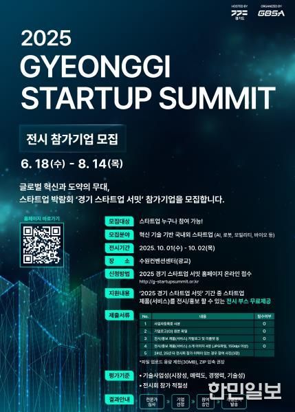 2025 경기 스타트업 서밋 전시 참가 모집 포스터