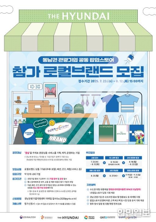 2025 부울경 관광기업 공동 팝업스토어 참가기업 모집 포스터