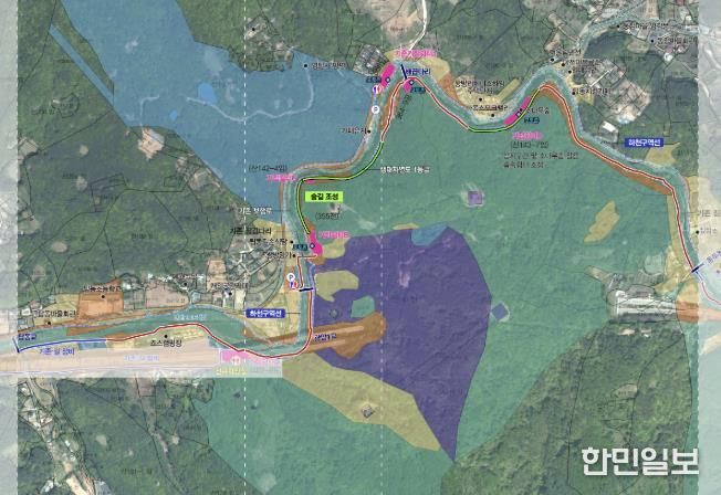 왕방계곡 숲길(트레일 조성) 구간도