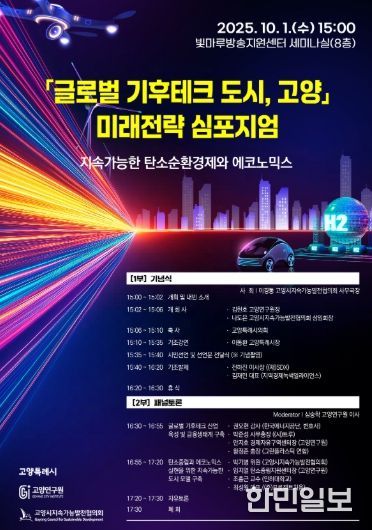 글로벌 기후테크 도시, 고양 미래전략 심포지업 포스터