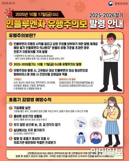 (감염병대응센터)독감유행주의발령예방접종