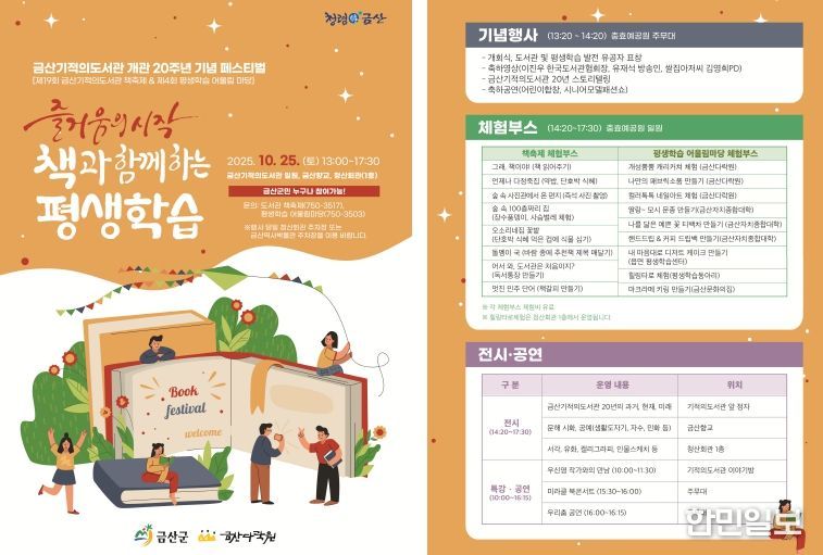금산기적의도서관 개관 20주년 기념행사 홍보물