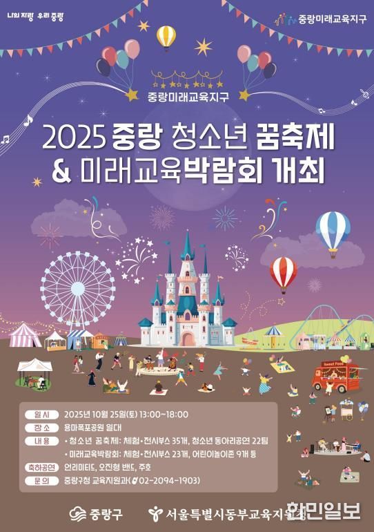 2025년 중랑청소년 꿈축제 및 미래교육박람회 개최 포스터