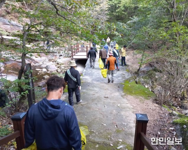영동군, 물한계곡서 산사태·산불 예방 및 산지 정화 캠페인
