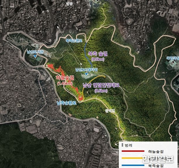 남산 하늘숲길 위치도