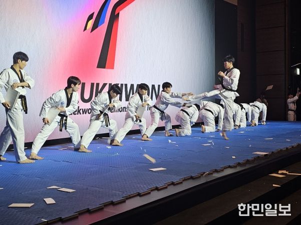 지난 10월 21일(화) 국기원 태권도시범단이 ‘제5회 국제경찰청장회의’에서 시범공연을 선보이는 모습