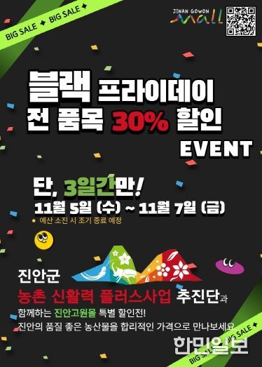 진안고원몰 블랙프라이데이 할인행사 포스터