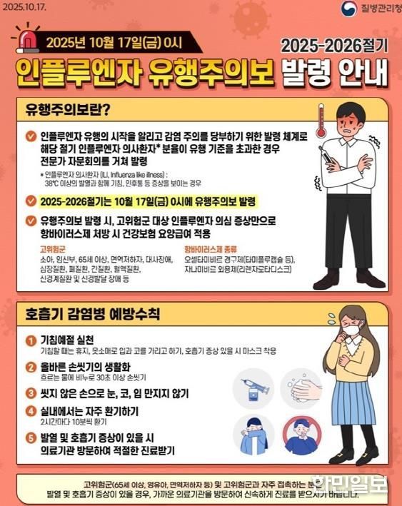정읍시, 60세 이상·장애인까지 독감 무료접종 확대…“유행 전 접종 서둘러야”