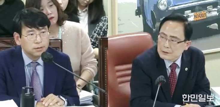 김형재 의원이 4일 열린 서울시의회 제333회 정례회 문화체육관광위원회 행정사무감사에서 서울시 홍보기획관을 상대로 TBS(교통방송) 관련 예산 집행의 형평성 및 투명성 부족 문제를 지적하고 있다.