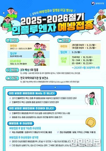 25-26절기 인플루엔자 국가예방접종 안내문
