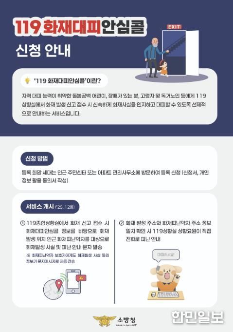 서산소방서, ‘119화재대피안심콜‘로 안전 사각지대 해소 나선다