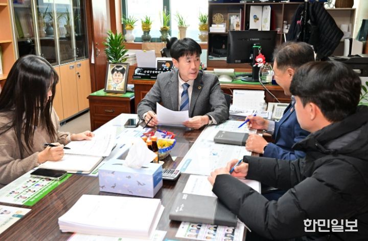 백현조 산업건설위원장, 진장·명촌 토지구획정리사업지구 도로정비사업 업무협의 간담회