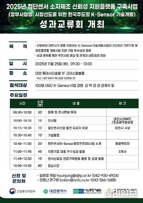 ‘첨단센서 소자 제조‧신뢰성 지원 플랫폼 구축사업(K-Sensor)’ 성과교류회