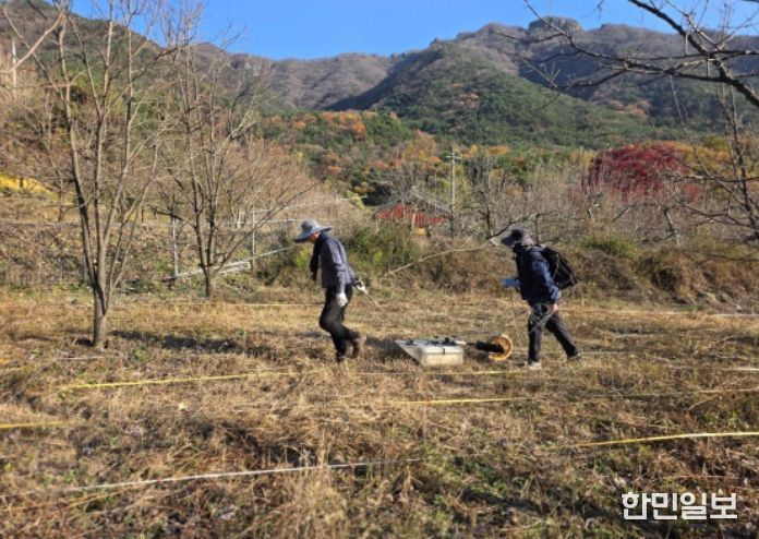 김천 갈항사지 GPR탐사 시범조사 모습 (2025년 11월)