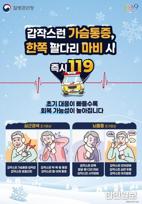 평택시 송탄보건소, 겨울철 추위, 심근경색과 뇌졸중 조심하세요!