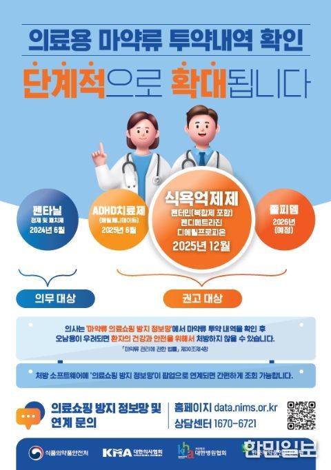 ‘의료용 마약류 투약내역 확인 제도’ 홍보 포스터