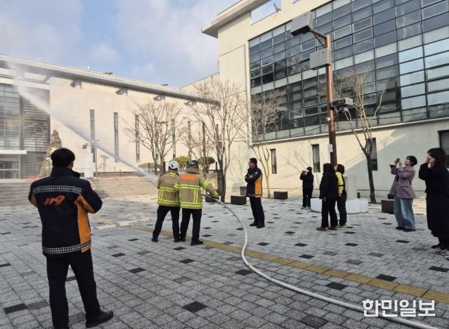 금산다락원 금산소방서 합동 무각본 소방훈련 모습