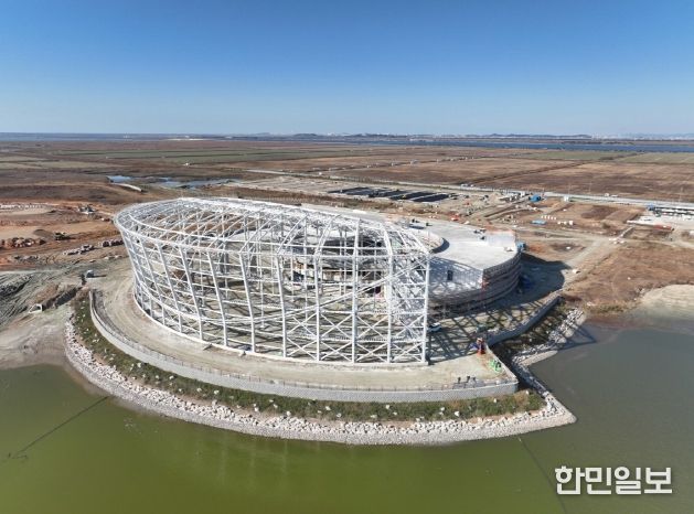 2027년 준공 예정인 국립새만금수목원 건축현장 전경