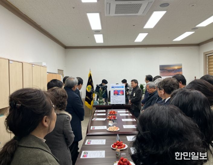 수출 딸기 '금실' 시식,품평회 열고 품질 및 수출 경쟁력 점검