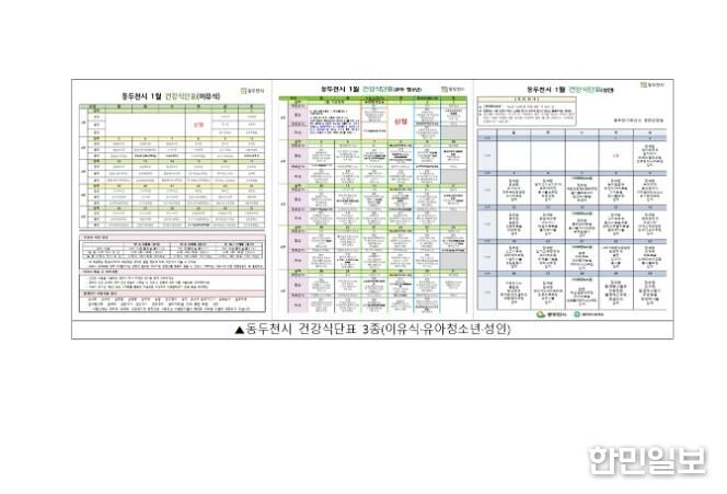 동두천시보건소, 시민 건강증진 위한 맞춤형 식단표 지속 제공