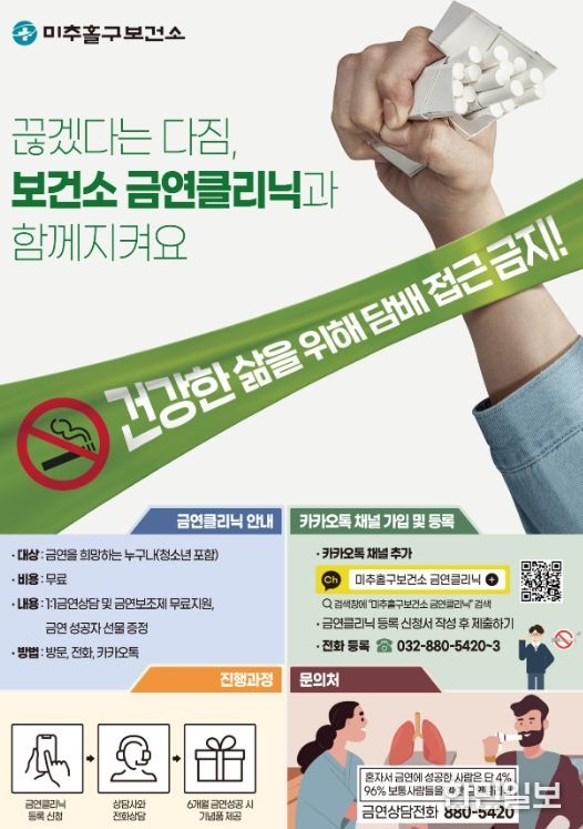 미추홀구 보건소, 금연 클리닉 연중 운영