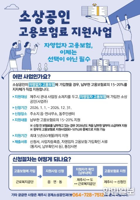 '소상공인 고용보험료 지원사업' 안내문