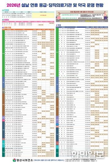 설 연휴 의료기관 및 약국 안내문