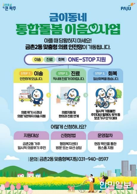 파주시 금촌2동, 금이동네‘통합돌봄 이음’가동… 의료이송·진료·회복 한 번에 잇는다