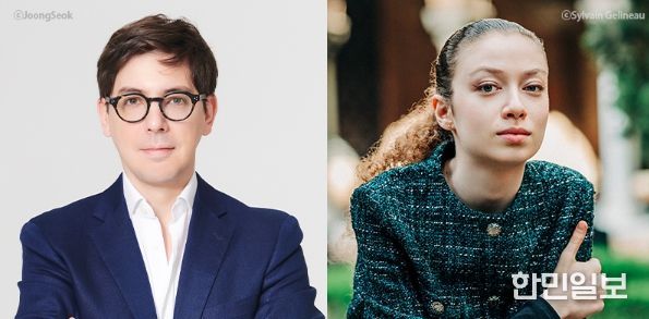 왼쪽부터 아드리앙 페뤼숑(지휘), 아리엘 벡(피아노) (사진제공=부천시립예술단)