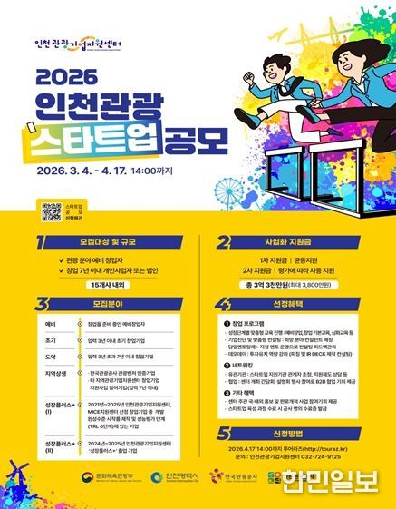 2026 인천 관광스타트업 모집’공모 포스터