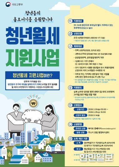 국토부 청년월세 지원사업 포스터