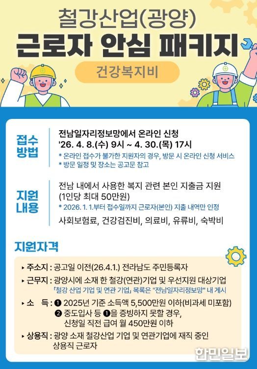 철강산업 고용위기 대응 ‘근로자 안심패키지’ 지원사업