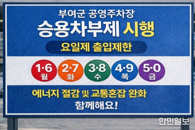 부여군 승용차부제 안내 포스터