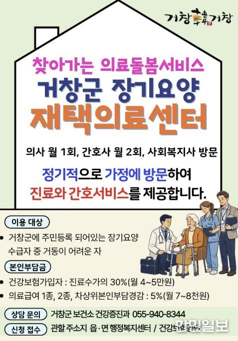 거창군, “집에서 받는 의료서비스” 재택의료센터 운영