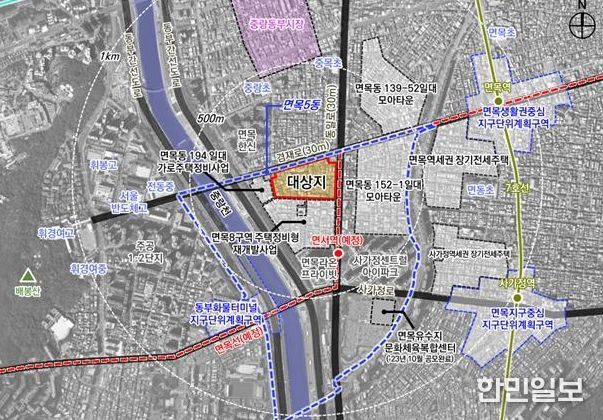 면목10구역(면목동 174-1번지 일대) 위치도