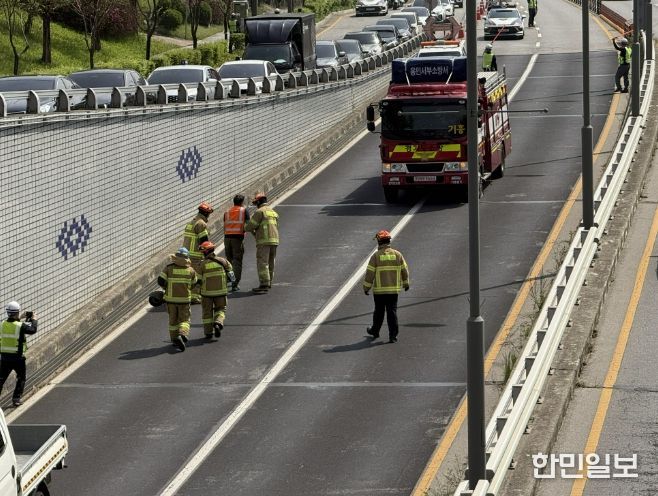 15일 서천지하차도에서 기흥구·용인서부소방서·용인동부경찰서 합동훈련이 진행됐다.