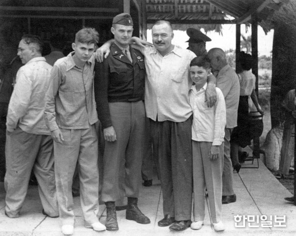 Patrick Jack Ernest and Gregory at Club de Cazadores Cuba Ernest Hemingway Collection JFK Presidential Library and Museum Boston Circa 1945