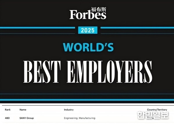 SANY Ranks Among Forbes’ 2025 World’s Best Employers, Leading China’s Construction Machinery Industry